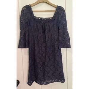 Laundry by Shelli Segal Womens Dress Size Small Navy Blue‎ Lace/lined EUC